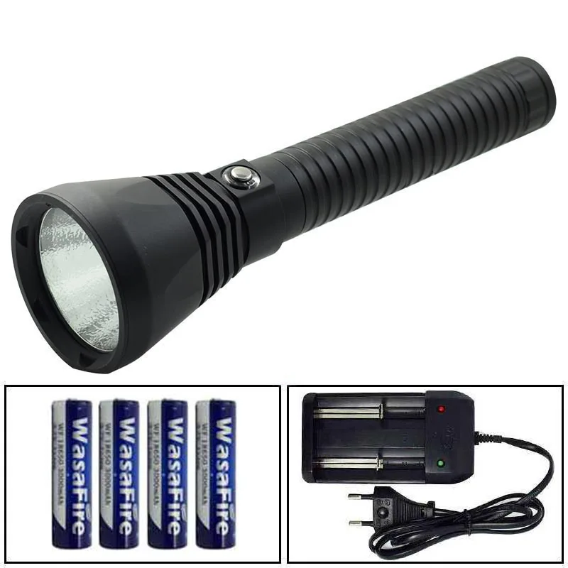 

WasaFire 4000LM XHP70 LED Diving Flashlight Camping Hunting Dive Light Scuba Underwater 100M Torch With 18650 Battery + Charger