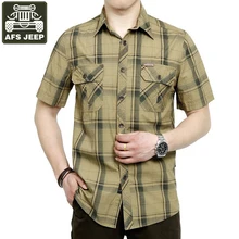 AFS JEEP брендовая одежда Рубашка мужская плюс размер 5XL Camisa Masculina мужская рубашка клетчатый отложной воротник хлопок повседневные рубашки