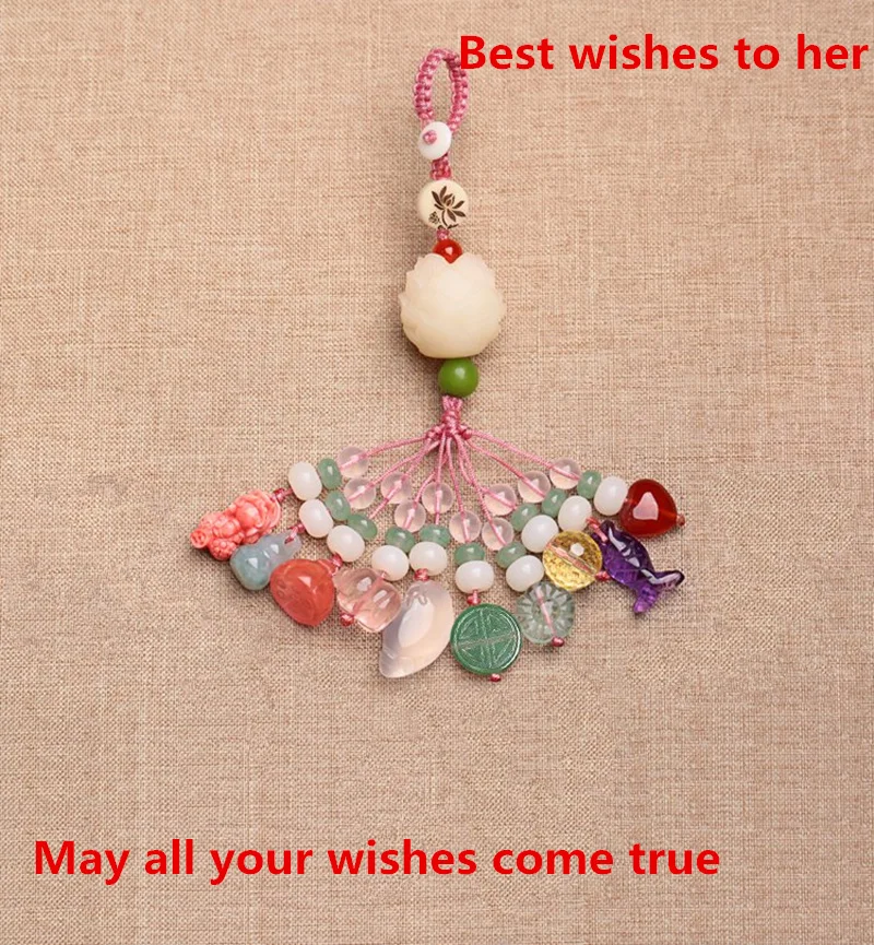 

Transparent Fresh Sprightly Colourful Key Chain Pink Girl Pendant Peaceful Lucky Hangings Girl Gift Free Shipping