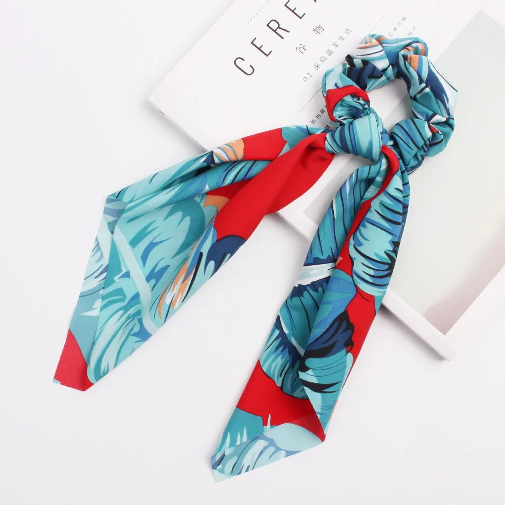 Корейский полосатый принт Прямо Простой повязка для женщин металлической проволоки шарф ленты для волос резинкой для волос AccessoriesTurban