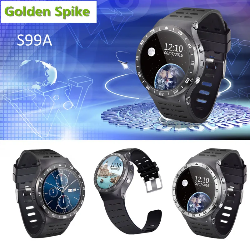 

GoldenSpike S99A Quad Core 3G Smart Watch Android 5.1 512RAM 8GB ROM GPS WiFi Bluetooth V4.0 MTK6580 SmartWatch pk kw88 X5 D5+