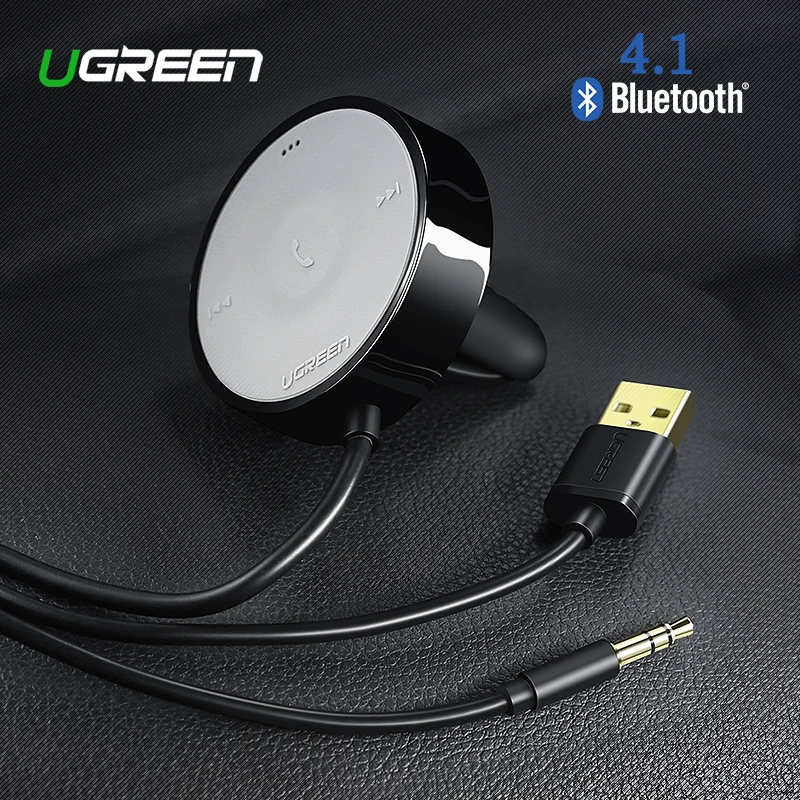 UGREEN Bluetooth Receiver 4.1 Wireless 3.5mm Adapter HandsFree Bluetooth Car Kit Bluetooth Audio Receiver for Speaker Car Stereo