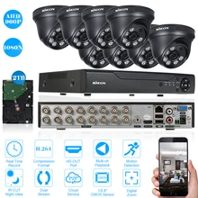 KKmoon 16CH CCTV Системы 1080N аналоговая камера высокого разрешения, система видеонаблюдения, цифровой видеорегистратор 8 шт. 960 P регистрация движения Ночное Видение безопасности Камера комплект видеонаблюдения 2 ТБ