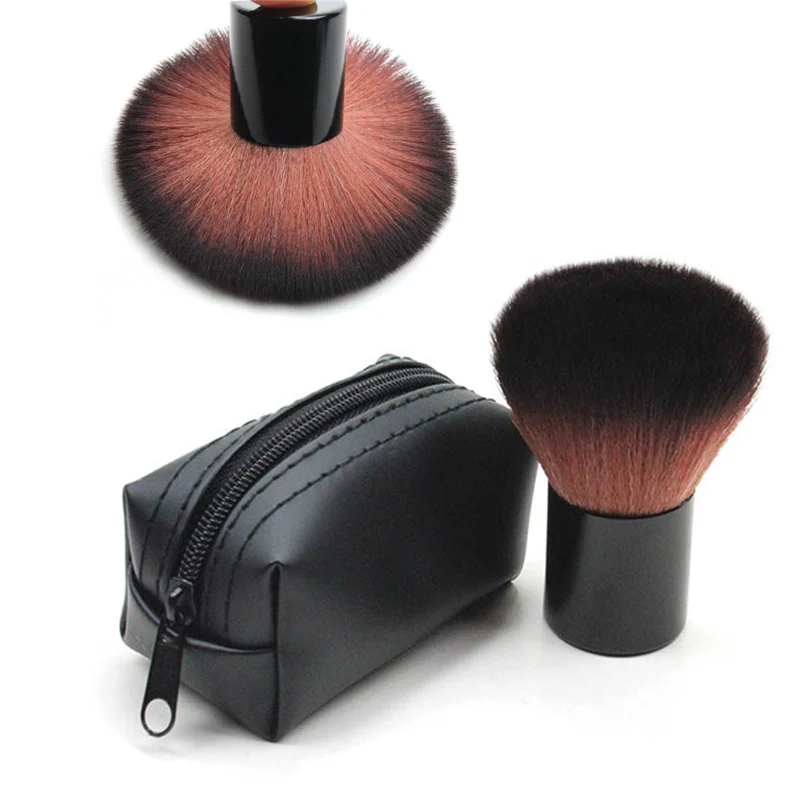 

1PC MINI Black Makeup Brushes Powder Cosmetic Brush Face Blush Contour Brush Kabuki nail Brush Makeup Tools With Bag Sculpting