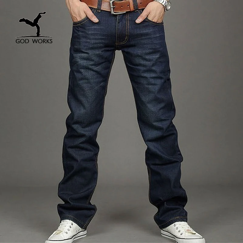 

2017 Middle-aged men's big size 28-38 casual brand spring straight denim jeans man trouser autumn long cowboy Homme pant