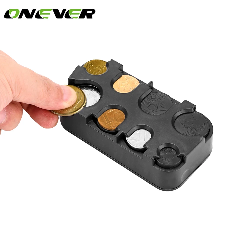 

Auto Coin Holder Storage Box Car Euro Coin Case Plastic Money Box Container Organizer Stowing Tidying