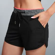 Летние мягкие шорты для тренировок женские свободные беговые шорты для тренажерного зала с эластичной резинкой на талии спортивные шорты для йоги тонкие сухие пляжные шорты Горячая короткая черная