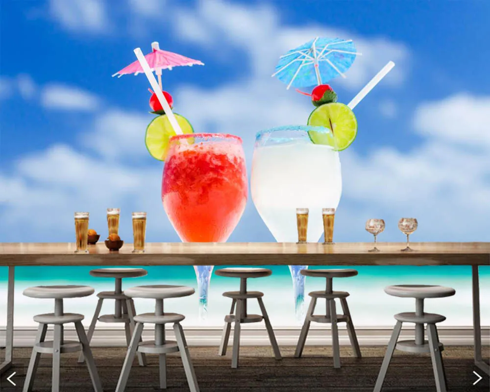 Drinks Lime Stemware Two Umbrella Food Photo 3d Wallpaper Living