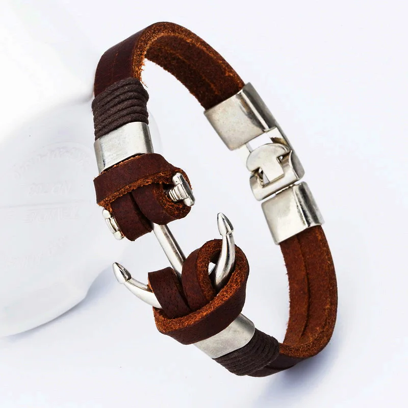 font b Men b font Genuine Leather Handmade Bracelet For font b Men b font