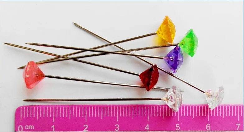 

Wedding Supplies for Florist 53mm Acrylic Clear Crystal Bouquet Pin Rhinestone gem Diamond head Hijab Scarf Hair Pin