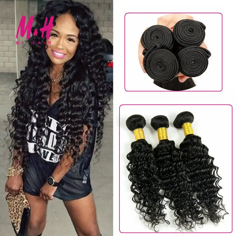 India Deep Wave 3 Bundles 8A Peerless Virgin Hair Weave Bundles Deep