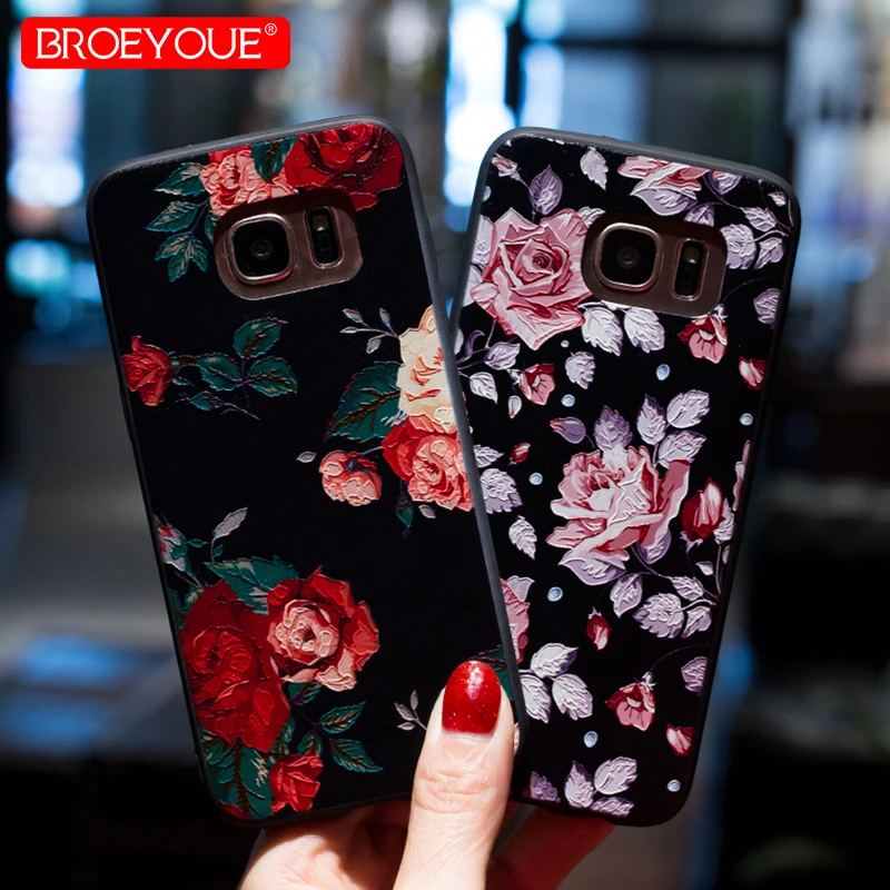 Чехол для iPhone 8 7 5 5S 6 6S Plus X роскошный 3D рельефный ТПУ чехол Samsung Galaxy S8 S9 S7 Edge J3 J5 J7 A3 A5