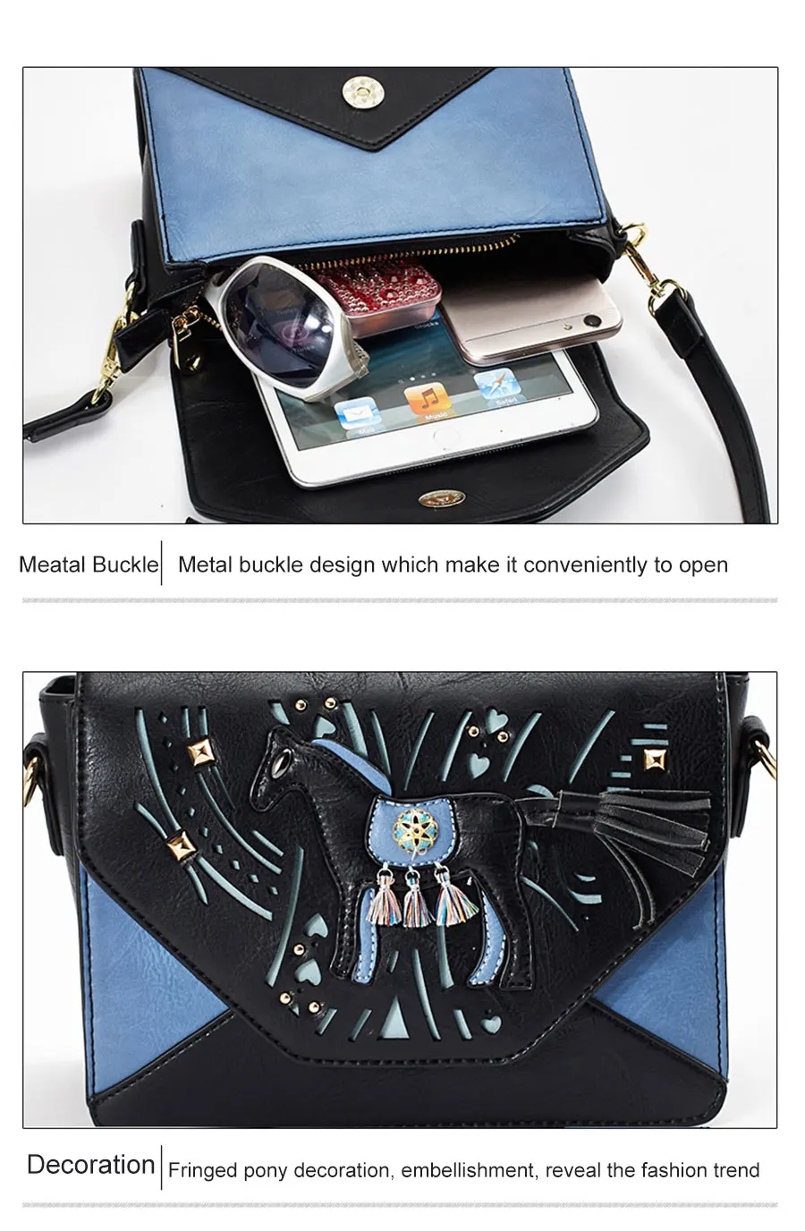  JKBW New Female PU Messenger Bags Leather Handbag with Pony Shape Women Shoulder Bags Summer Casual High Quality Crossbody Bags (9)