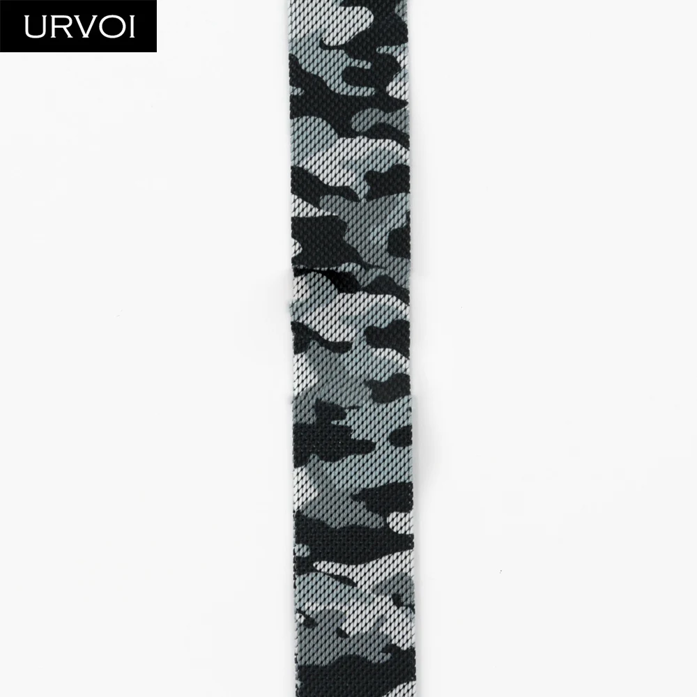 URVOI Milanese loop for Apple Watch series 5 4 3 2 1 band strap for iwatch 40 44mm stainless steel Magnetic buckle with adapter - Цвет ремешка: City Camo