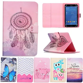 

Universal 8 inch Tablet Case Cartoon Wind chime Owl Dandelion Butterfly Flip PU Leather Cover Stand Holder Fundas Coque