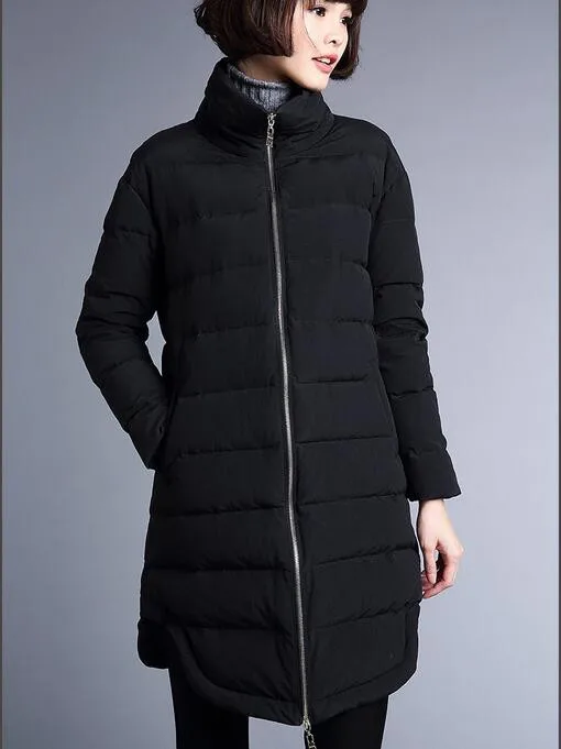 Le Vers De Femme Mode Chaud Veste Bas Noir Hiver Femmes Manteau 2016 Nouveau fBvRB