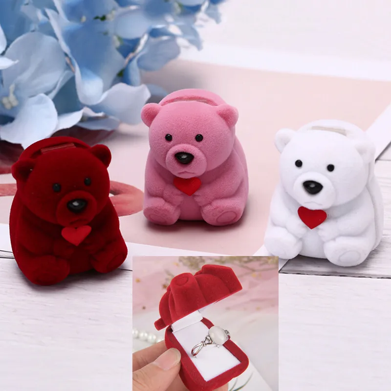 

Mini Red Cute Bear Jewllery Gift Boxes for Rings and Small Earrings Pendant Necklace