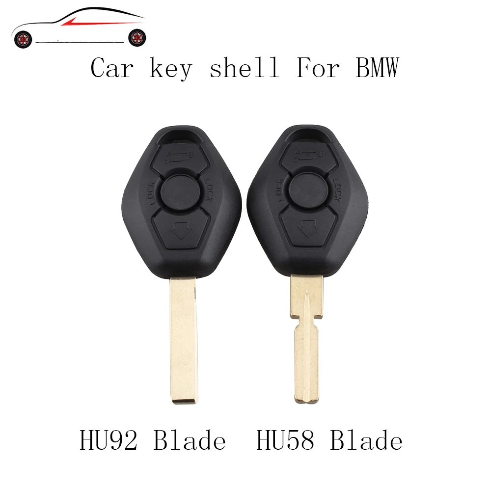 

GORBIN 3 Buttons Remote Car Key Fob Case Shell for BMW 3 5 7 SERIES Z3 Z4 X3 X5 M5 325i E38 E39 E46 HU58/HU92 Blade No logo