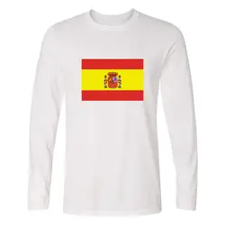 Королевство Испания футболка с длинным рукавом пользовательские печатные футболка Для мужчин Мода О Средства ухода за кожей шеи Футболка