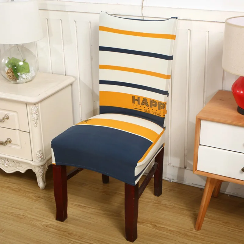 

Modern Minimalist Dining Room Decoration Stretch Dining Chair Cover Kitchen Printing Removable Anti-dirty Chair Seat case