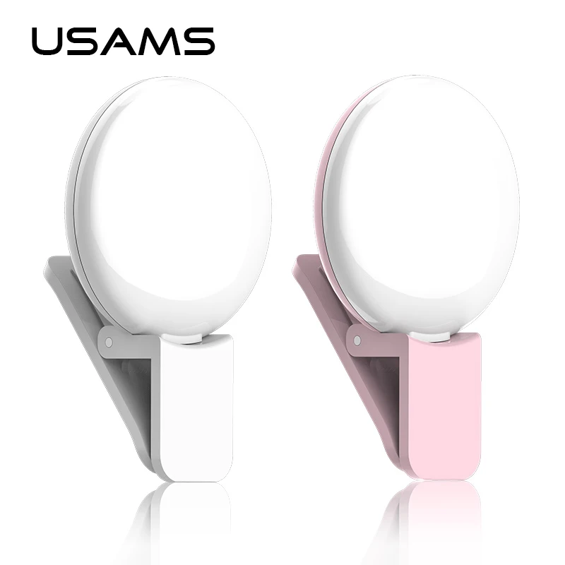 USAMS USB зарядки светодио дный светодиодный светильник селфи держатель для iPhone samsung