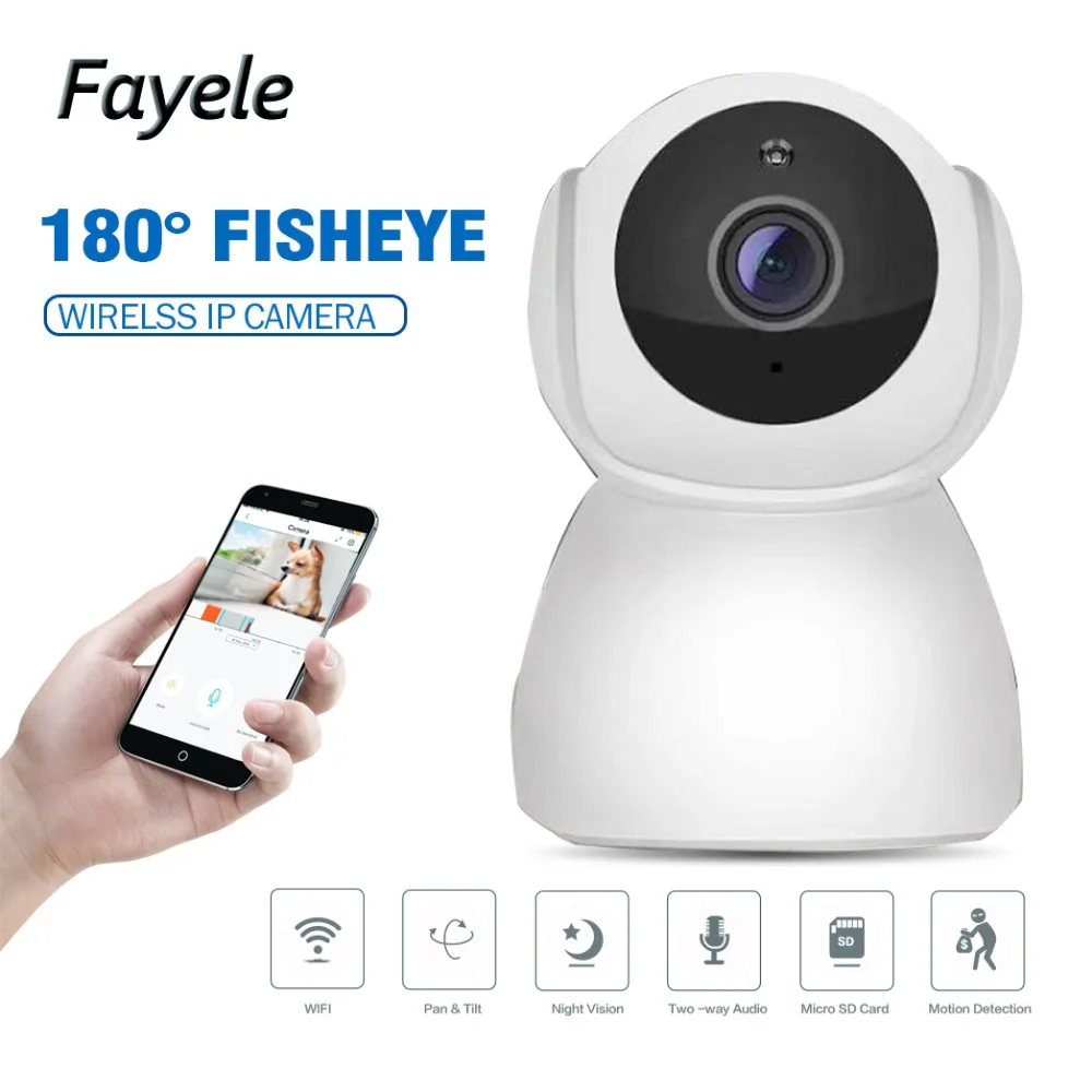 Безопасность HD 1080P WIFI ip камера 2mp 180 Рыбий глаз 720P ночное видение IR 10M 2 полосная
