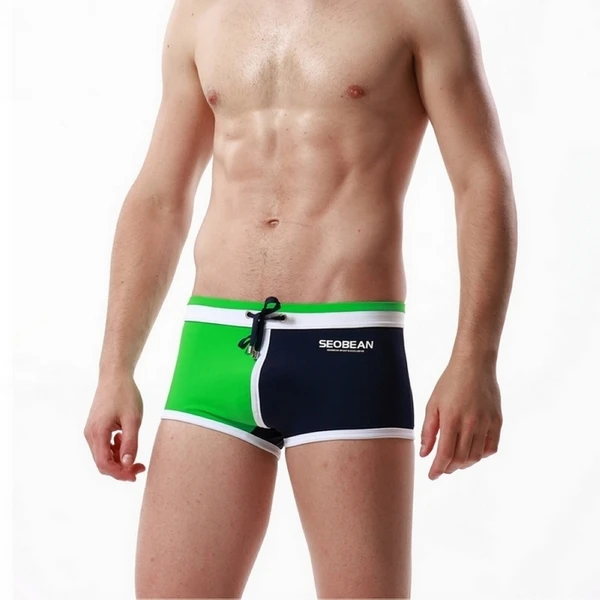 1520815 Новое поступление! Seobean мужские шорты для плаванья, фирменные купальники, 10 шт./Партия. Смешанный заказ - Цвет: Зеленый
