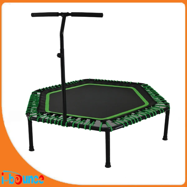 Hexagon trampoline with bungee suspension and handle barin Trampolines