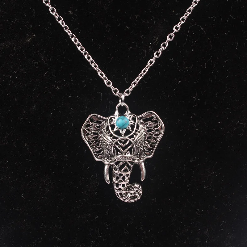 

Europe United States Popular Retro National Storm Simia Gypsy Imitation Thai Silver Mascot Elephant Necklace Women Jewelry Gifts