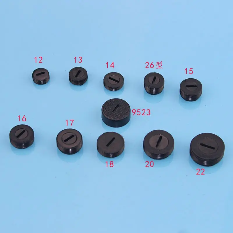 10pcs Black Plastic Screw Carbon Brush Holder Caps Case Dia. 12mm/13mm/14mm/15mm/16mm/17mm/18mm/20mm/22mm