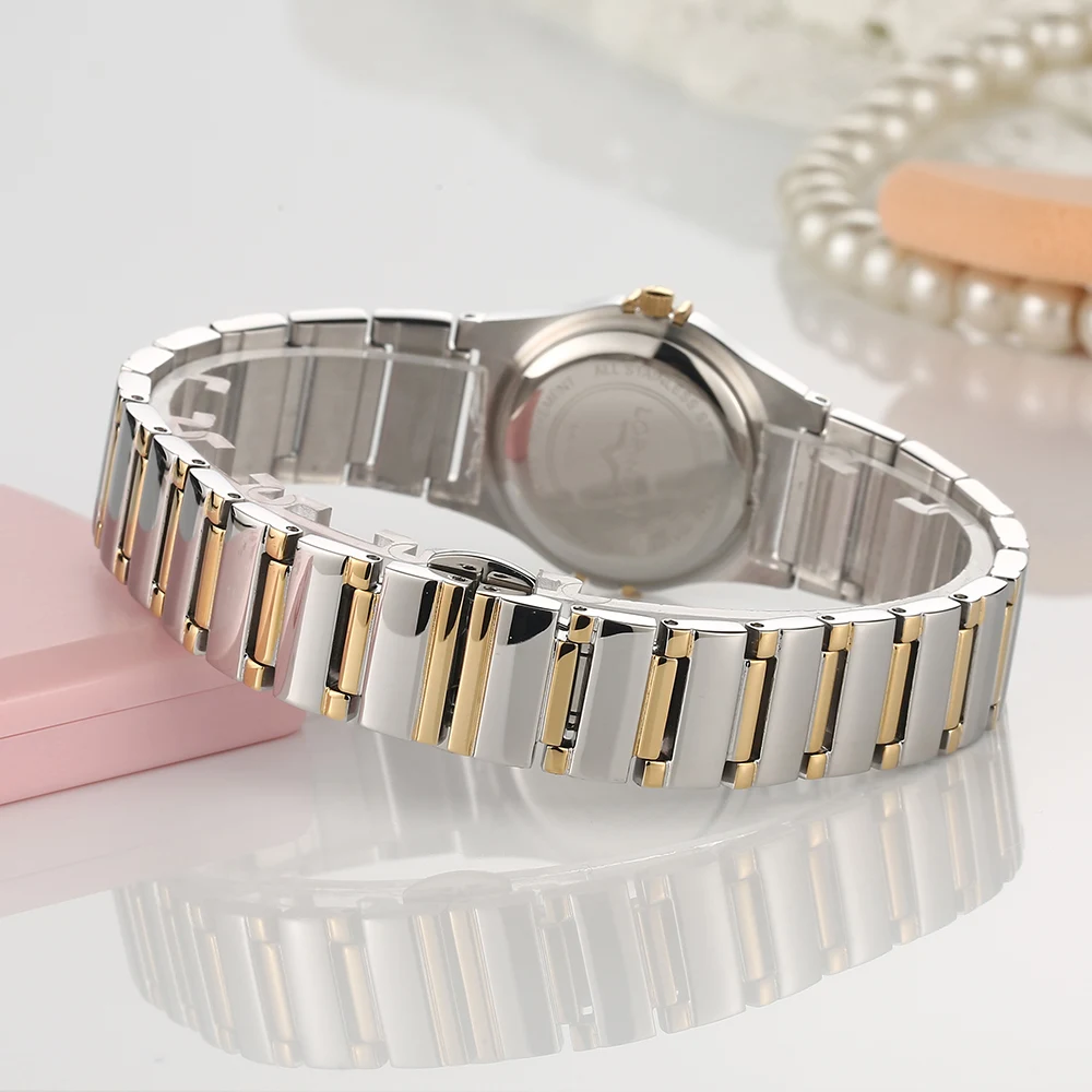 Женские часы Reloj Mujer из нержавеющей стали японские кварцевые женские наручные