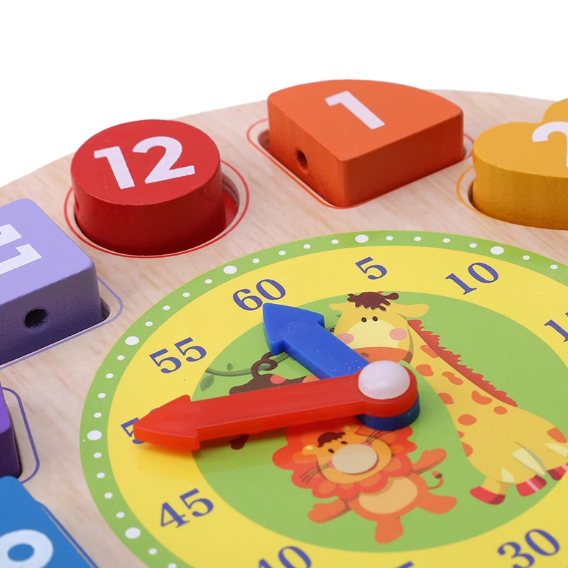 Детские 12 цифр деревянные игрушки головоломка цифровые геометрические часы деревянные блоки, игрушки развивающие игрушки brinquedos menino деревянные игрушки