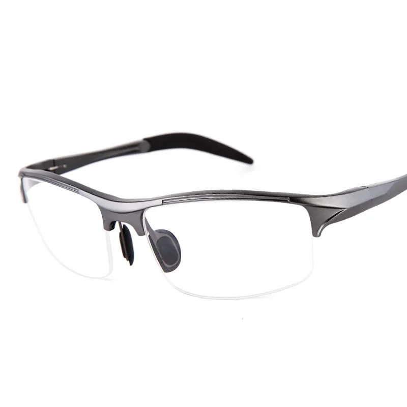 Модные деловые мужские очки, оправа, новые спортивные очки с алюминиево-магниевой оправой, оптические простые очки, подходят для близорукости - Цвет линз: Gun black frame