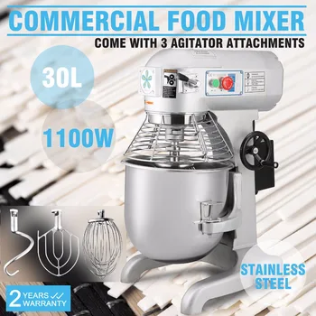 

VEVOR Factory New 30L Commercial Stainless 3-Speed Dough and Food Mixer