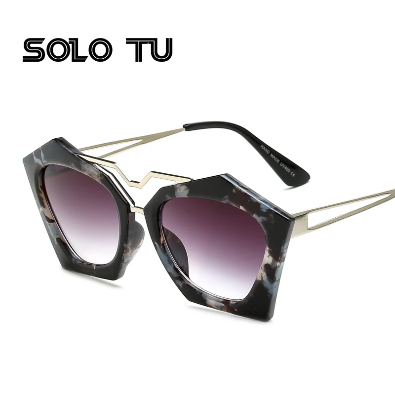 Geometric Double Bridge Women Mirrored Lenses XL Size