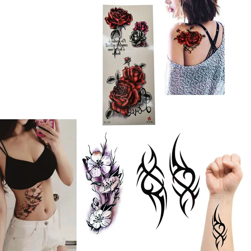 

1 Piece Popular Tattoo Waterproof Temporary Sticker Long Lasting 3D Arm Body Art Tattoos Free Shipping