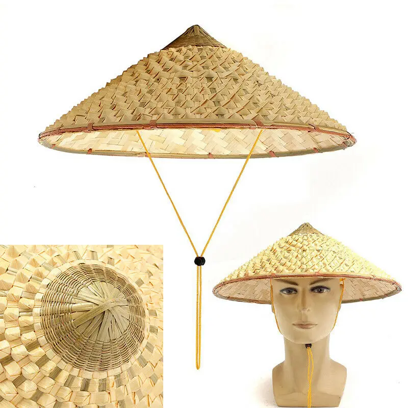 Vietnamese Japanese Coolie Straw Bamboo Cone Sun Hat Garden Farmer Fishing bamboo hat vietnam hat asian conical hat