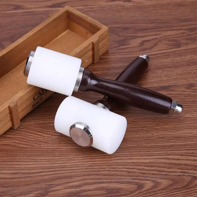 DIY кожа резьба молоток ремесло пробойник для кожи резка нейлоновый молоток инструмент с деревянной ручкой кожевенное ремесло Резьба высокое качество