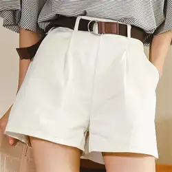 Для женщин короткие в Корейском стиле Панк Harajuku Kawaii Ulzzang летние свободные корейского отдыха студентов Высокая Талия дикие шорты + ремень