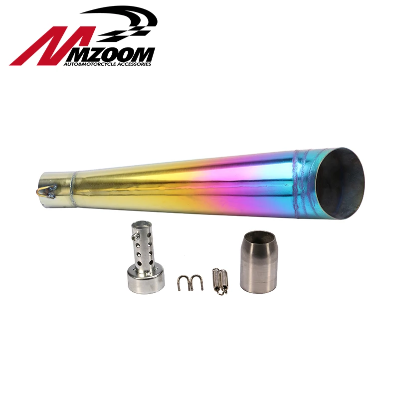 Mzoom 48.8MM Modified burning blue motorcycle exhaust pipe stainless