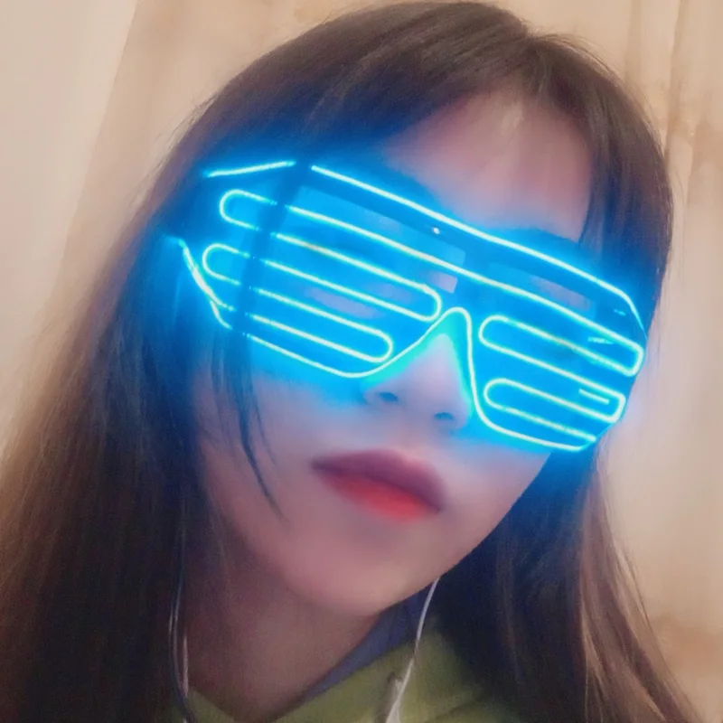

Glasses Halloween Glowing Neon LED glasses Luminous Christmas Party Flashing Light Glow Festival window-shades Sunglasses t4
