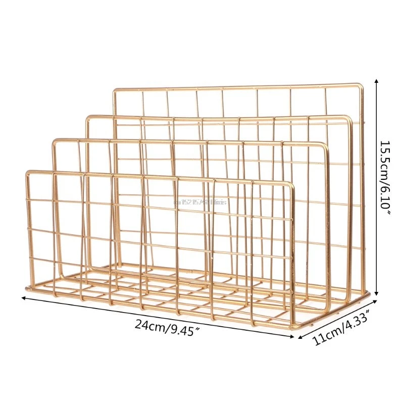 Новая сетка кованого железа настольная подставка для хранения книжная полка блок держателей для папок Органайзер держатель