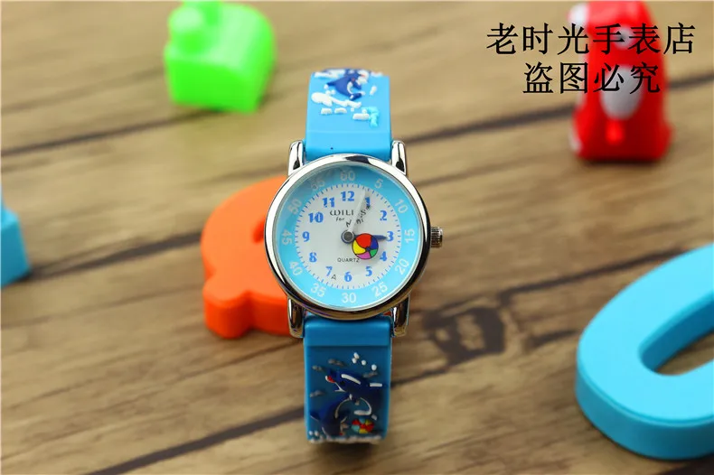 Новое поступление Детские прекрасный дизайн животных циферблат 3D мультфильм Силиконовые часы Высокое качество Дети Япония движение