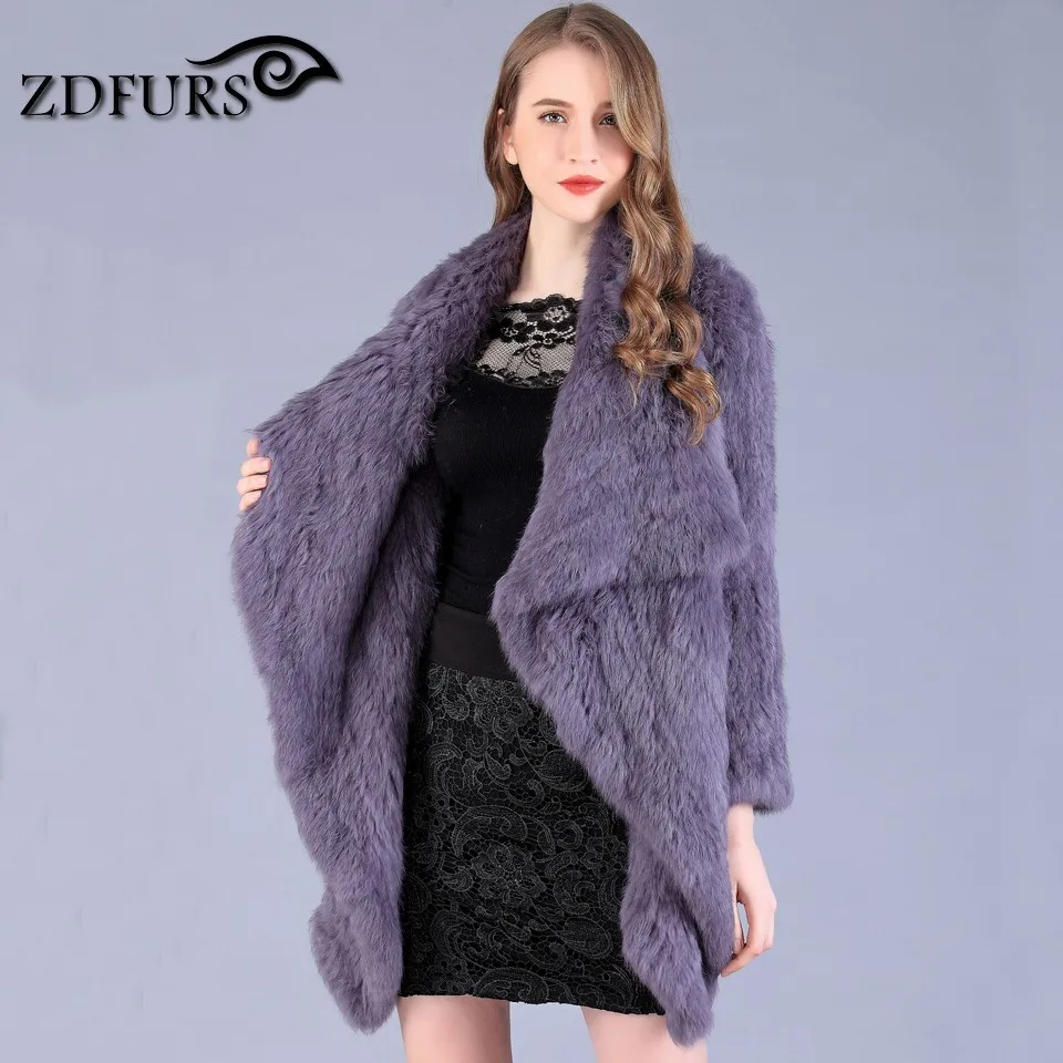 ZDFURS * натуральная Шуба из меха кролика Модная женская вязанная шапка кролиного