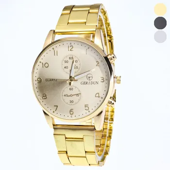 

New Fashion Men's Watch Leisure Stainless steel Case automatic Quartz Luxury brand Diamond Dial Gold Steel Analog Wrist Watch H5