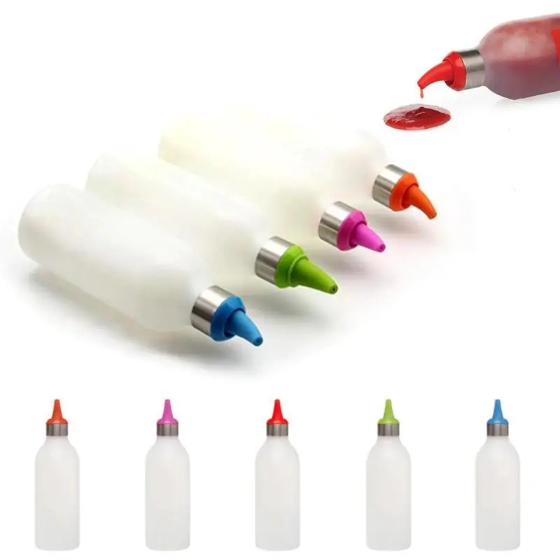 1pc 450ml Oil Bottle Plastic Olive oil Sauce Squeeze Dispenser