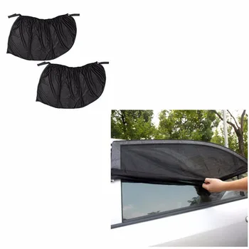

2Pcs/set Adjustable Auto Car Side Rear Window Sun Shade Black Mesh Car Cover Visor Shield Sunshade 110*50cm UV Protection