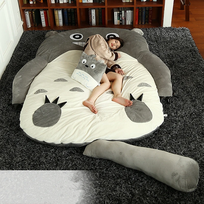 Japanese anime Totoro plush beanbag cartoon cat bed tatami mattress cute children sleeping bag for adults and kids gift DY50341 (8)