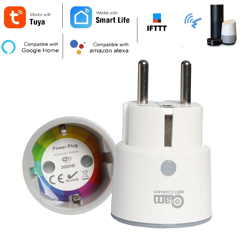 NEO Coolcam Smart Plug Wi-Fi Разъем 3680 Вт 16A Переключатель таймера для контроля энергопотребления