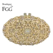 Бутик де фгг с открытой спиной, винтажное из камня опала& Кристалл женские вечерние сумки с цветочной отделкой Жесткий Чехол Свадебный клатч Minaudiere вечерние сумки